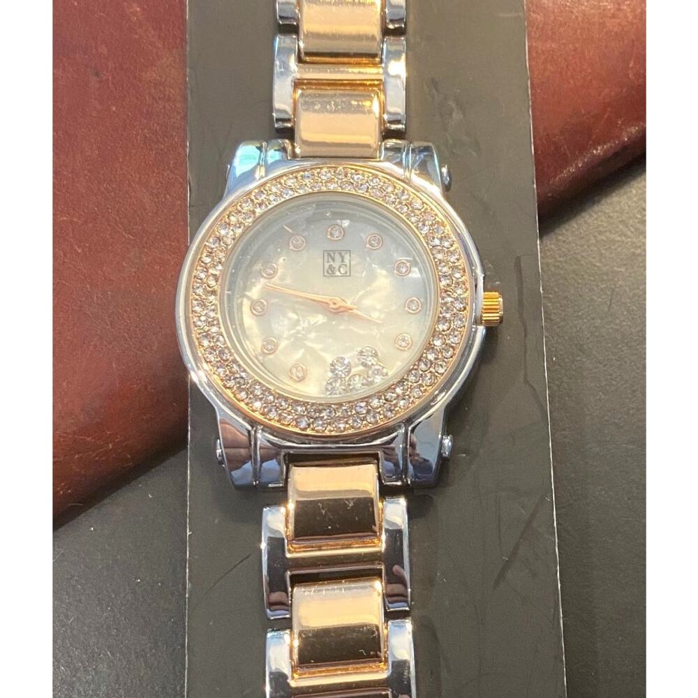 NEW Women's NY&C 32mm Watch, MOP Face, Crystal Accents